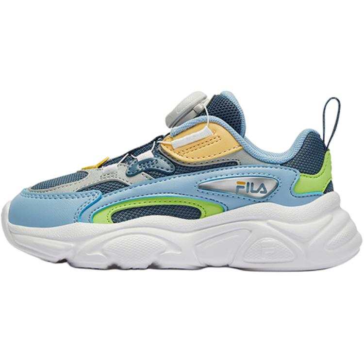 FILA KIDS BOA Slip Resistant Abrasion Resistant Low top Kids' Running Shoes Blue Children Aged 3 7 Years Old