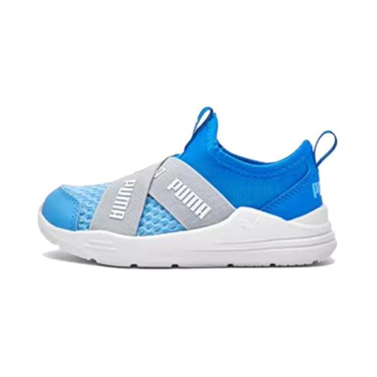 PUMA Rebound And Breathable Low top Kids Lifestyle Shoes Blue Gray Children Aged 3 7 Years Old
