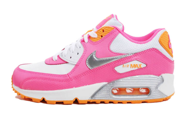 Nike Nike Air Max 90 Cushioning Abrasion Resistant Low top Running Shoes Pink White Unisex