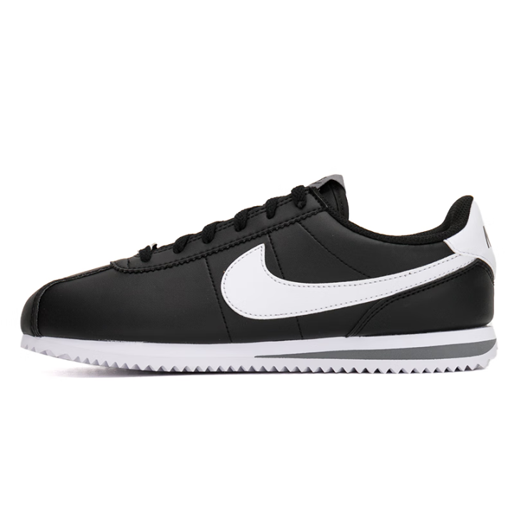 Nike Nike Cortez Synthetic Leather Low top Casual Shoes Black White Kids'