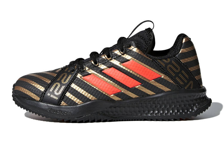 Adidas Adidas Messi Turf Messi K Sports Abrasion Resistant Slip Resistant Kids Lifestyle Shoes Black Gold Kids'