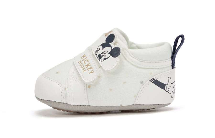 DAVE&BELLA Disney x DAVE&BELLA Mickey Mouse Anti Kick Abrasion Resistant Anti Kick And Abrasion Resistant Toddler Shoes Ecru