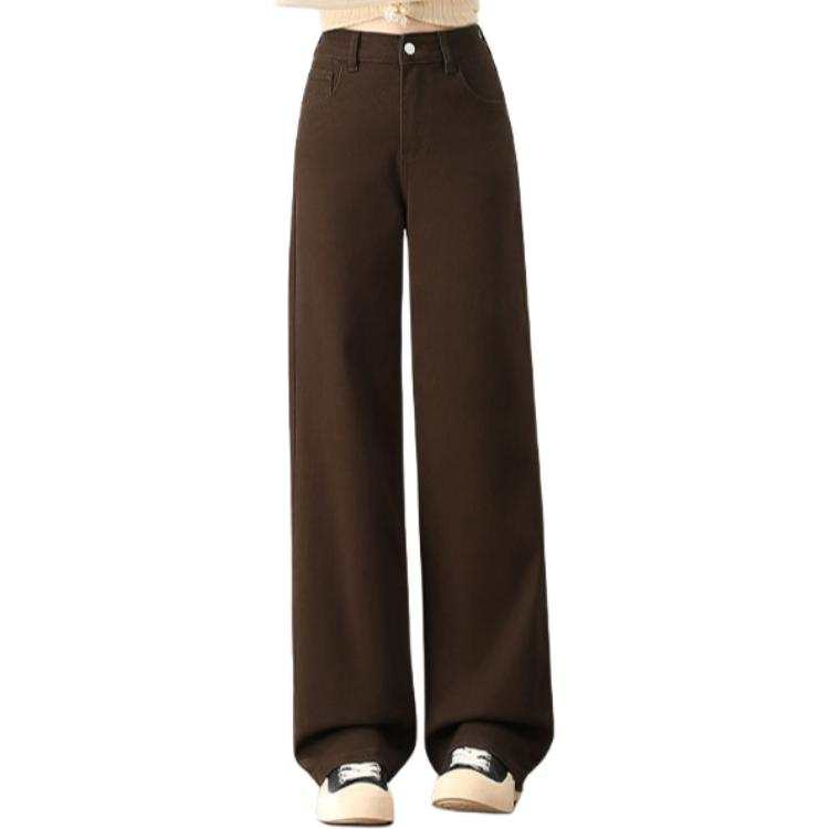 Tonlion Jeans Women's Coffee Moderate Straight Fit Pants
