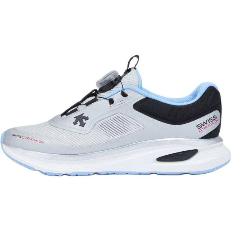 DESCENTE RUNNING Slip Resistant Abrasion Resistant Low top Kids' Running Shoes Silver Gray Kids'