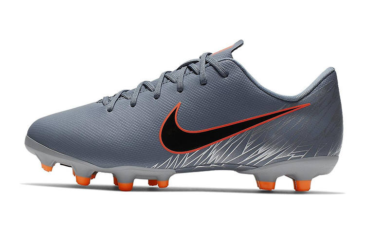 Nike Nike Mercurial Vapor 12 Slip Resistant Cushioning Abrasion Resistant Low top Kids' Soccer Shoes Gray Orange Kids'