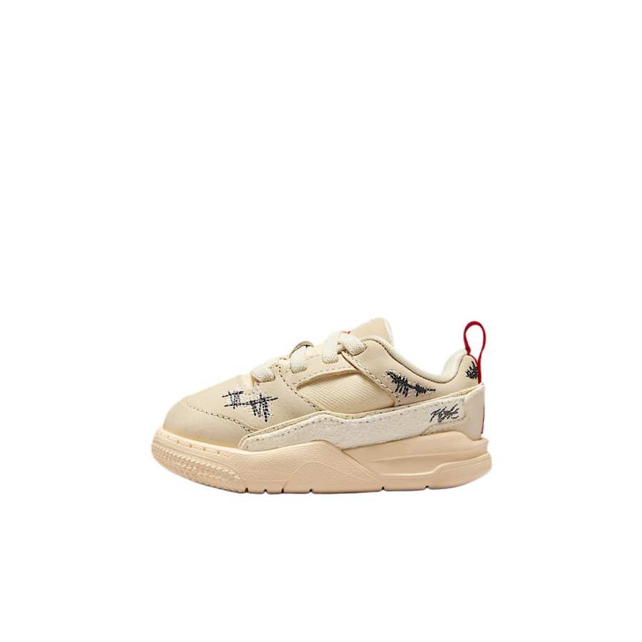 Jordan Who Decides War x Jordan FLIGHT COURT Slip Resistant Abrasion Resistant Low top Toddler Shoes Coconut Milk White/Black