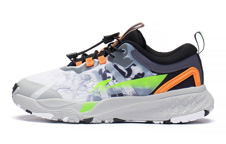 Li-Ning YOUNG Li Ning Knowledge And Action Pro Low top Running Shoes Gray White Teenagers