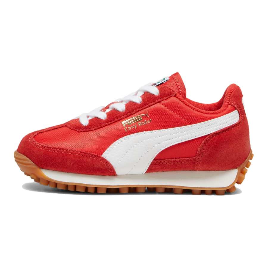 PUMA Easy Rider Abrasion Resistant Lightweight Cushioning Low top Kids' Running Shoes Red White Kids'