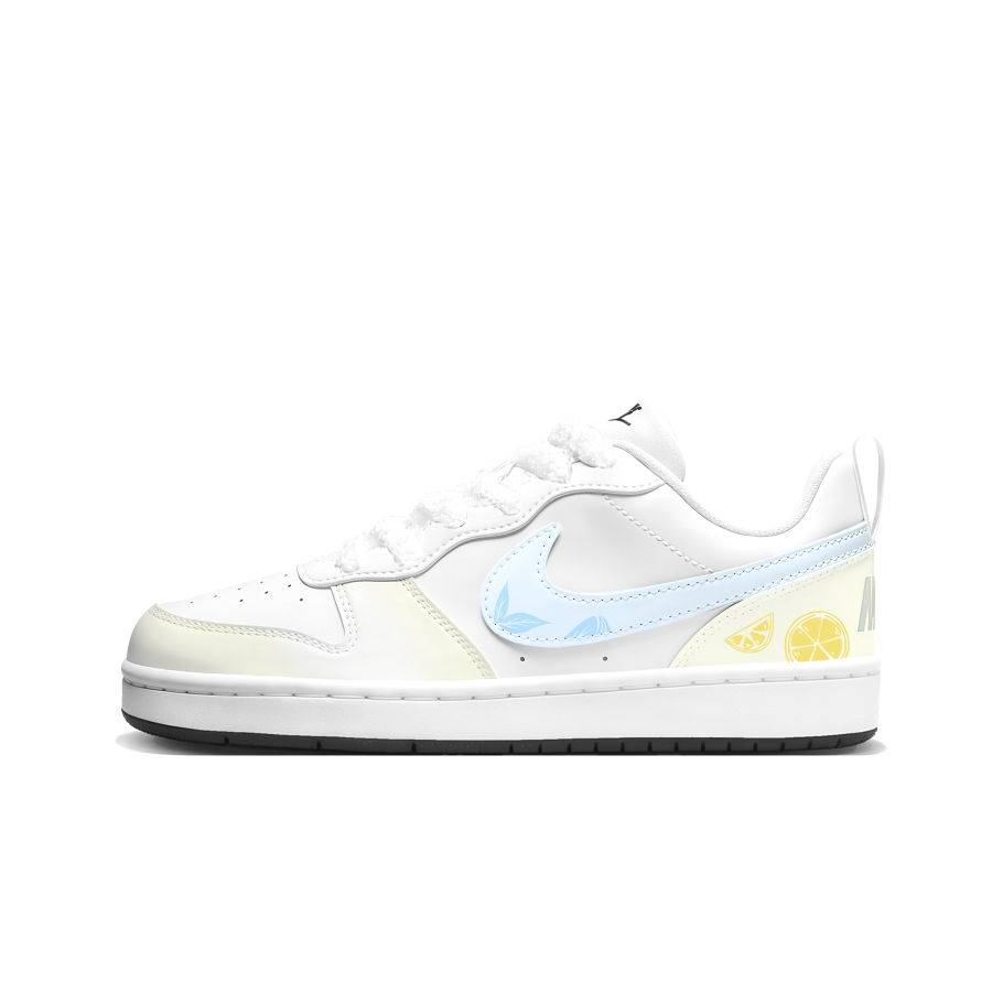 Nike Nike Court Borough Lemon Mint Synthetic Leather Cushioning Abrasion Resistant Cushioning, Wear Resistant Low top