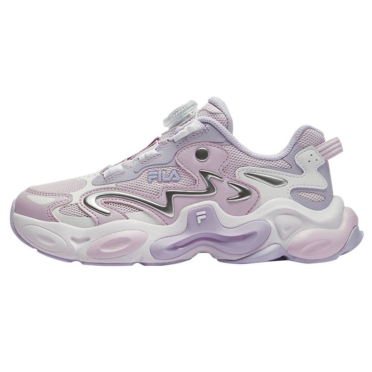 FILA KIDS Amber Synthetic Leather, Textile Lightweight Cushioning Low top Kids' Running Shoes