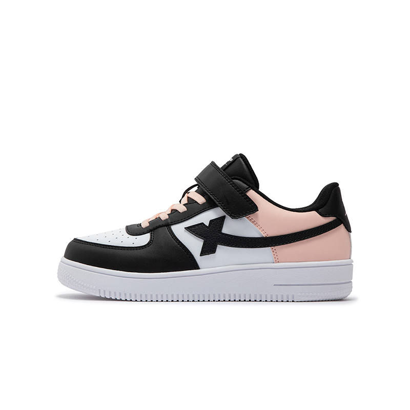 XTEP Air Force 1 Synthetic Leather Low top Skateboard Shoes Xtep White/Black/Ice Crystal Pink 33 41 Teenagers