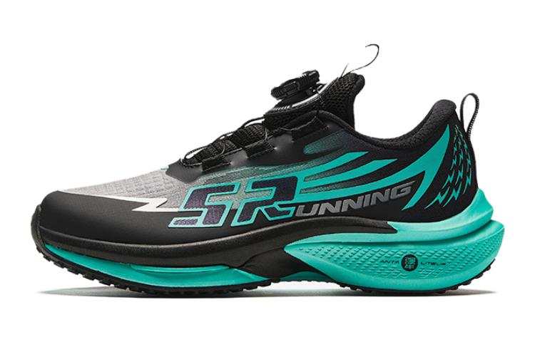 Antakids Fabric Comfortable Low top Running Shoes Black Green Teenagers