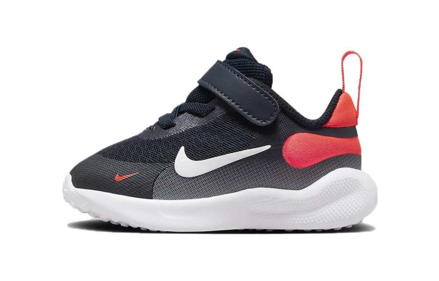 Nike Nike REVOLUTION 7 Slip Resistant Anti Kick Slip Resistant Anti Kick Low top Toddler Shoes Black Red Infant And Toddler