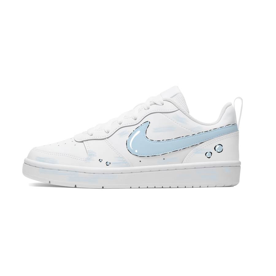 Nike Nike Court Borough Slip Resistant Abrasion Resistant Cushioning Low top Kids' Skateboarding Shoes Light Blue Unisex