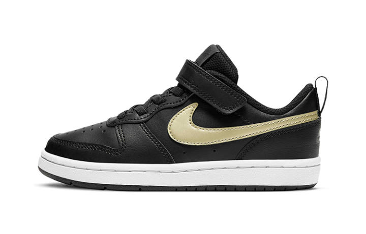 Nike Nike Court Borough Low 2 PSV Hook and loop Abrasion Resistant Balance Low top Skateboard Shoes Black Gold