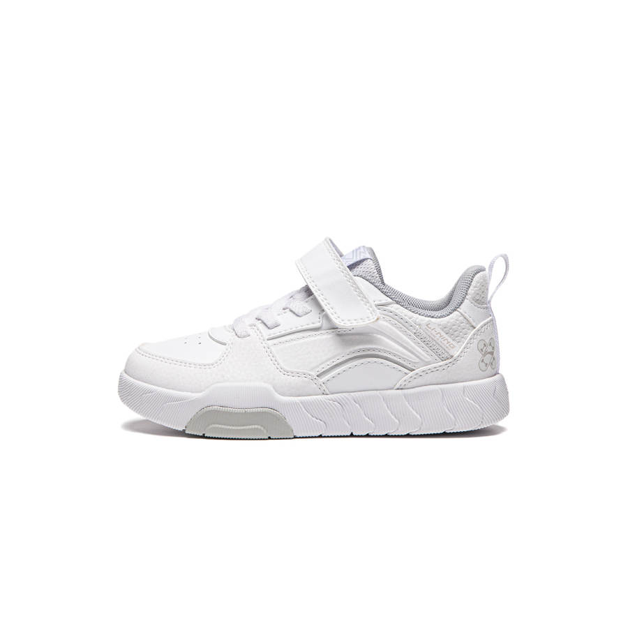 Li-Ning YOUNG Li Ning YOUNG Synthetic Leather Cushioning Rebound Skateboard Shoes Standard White Kids'