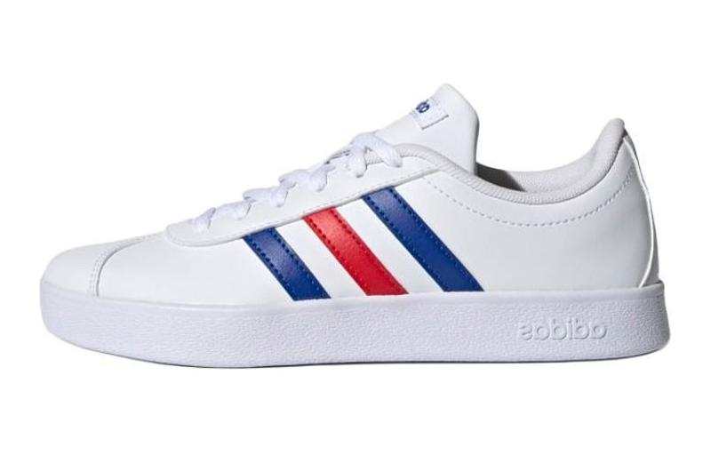 Adidas Adidas VL COURT 2.0 K Abrasion Resistant Low top Kids' Skateboarding Shoes White Blue Red Kids'