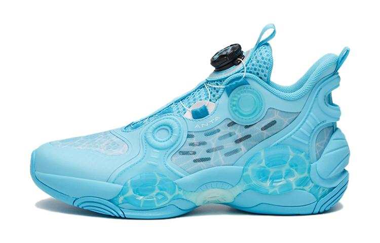 Antakids Irregular Shape 3.0 Cushioning Abrasion Resistant Breathable Mid top Basketball Shoes Mercury Blue Teenagers