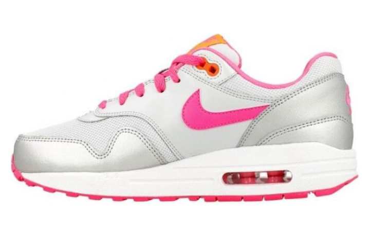 Nike Nike Air Max 1 Low top Running Shoes Silver Pink Kids'
