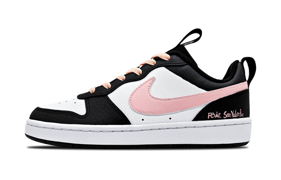 Nike Nike Court Borough Synthetic Leather Slip Resistant Abrasion Resistant Support Low top Kids' Skateboarding Shoes Pink