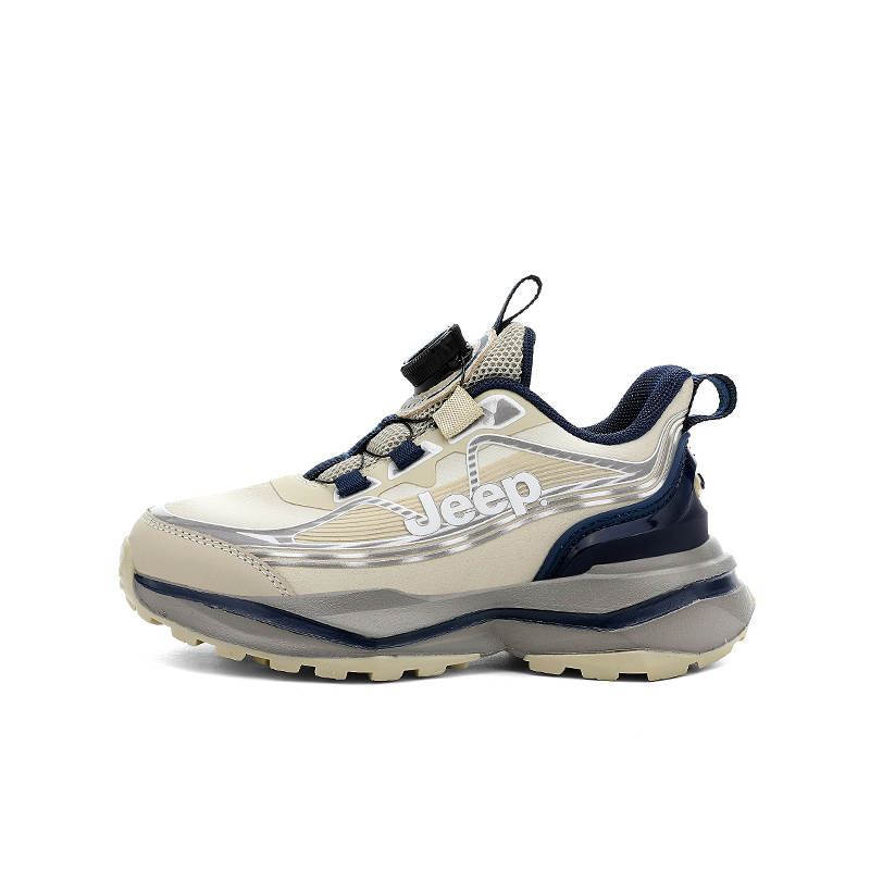 Jeep Synthetic Leather Slip Resistant Anti Kick Abrasion Resistant Lightweight Cushioning Low top Kids' Running Shoes