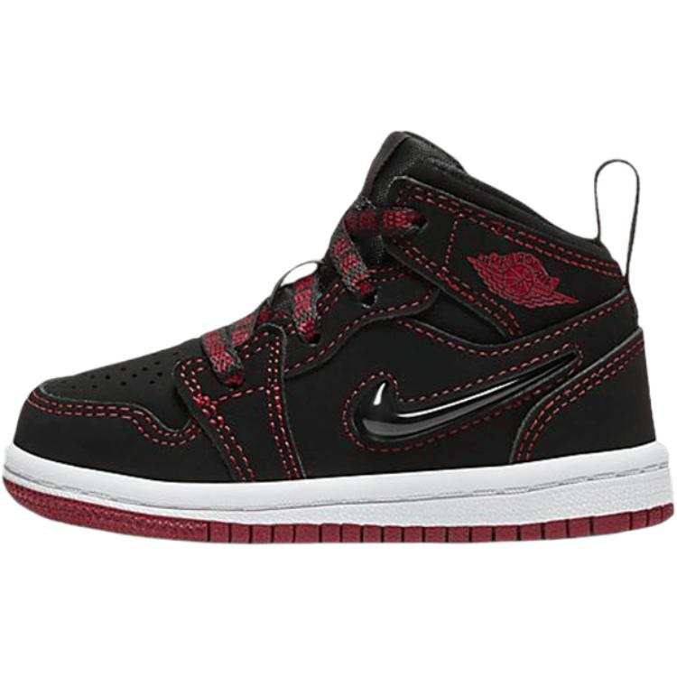 Jordan Jordan Air Jordan 1 Leather Mid top Toddler Shoes Black Infant And Toddler