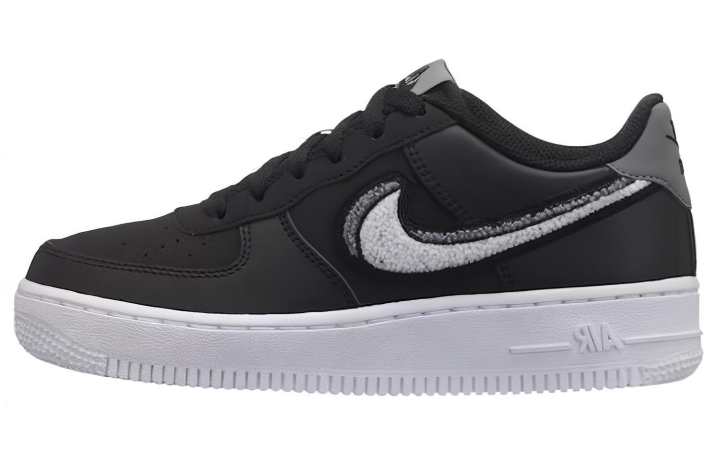 Nike Nike Air Force 1 Low LV8 Chenille Swoosh Black GS