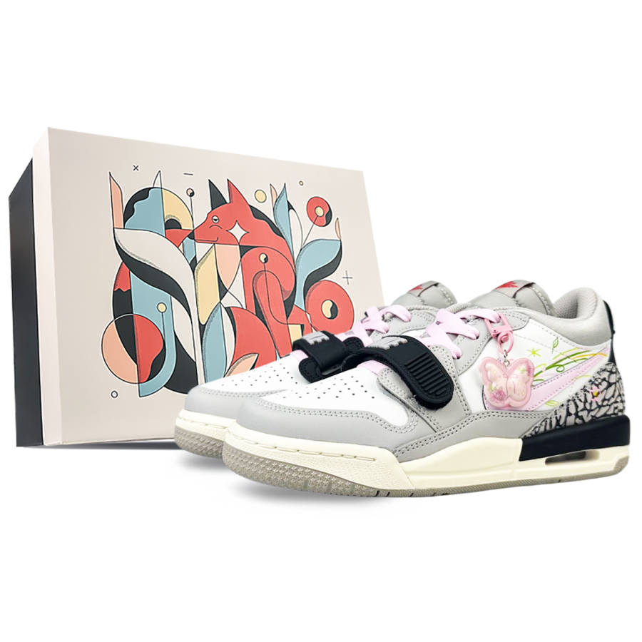 Jordan Jordan Legacy 312 Cushioning Low top Children's Basketball Shoes White Gray Teenagers