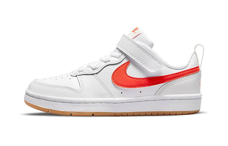 Nike Nike Court Borough 2 Low top Kids' Skateboarding Shoes White Orange Children Aged 3 7 Years Old