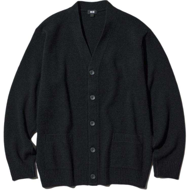 UNIQLO Sweaters Unisex Black V Neck Moderate Cardigan