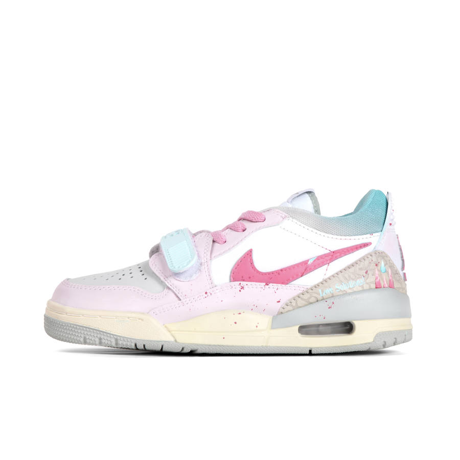 Jordan Jordan Legacy 312 Abrasion Resistant Abrasion Resistant Mid top Children's Basketball Shoes White Pink Teenagers