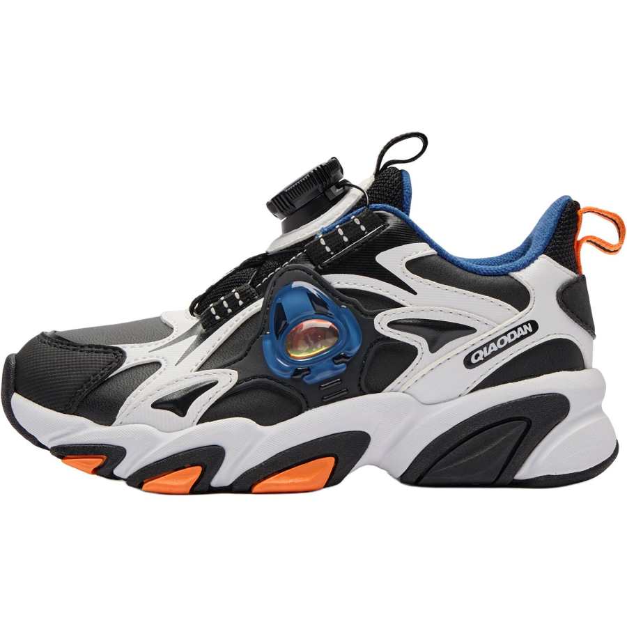 QIAODAN Slip Resistant Abrasion Resistant Slip Resistant Abrasion Resistant Low top Kids Lifestyle Shoes Black White