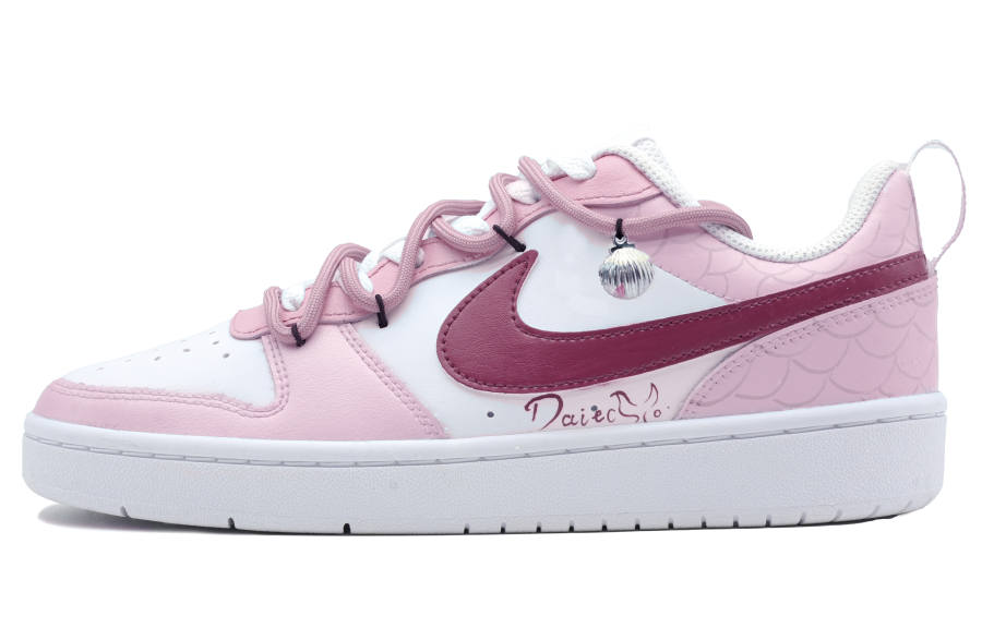 Nike Nike Court Borough Low 2 Leather Low top Kids' Skateboarding Shoes Pink Teenagers
