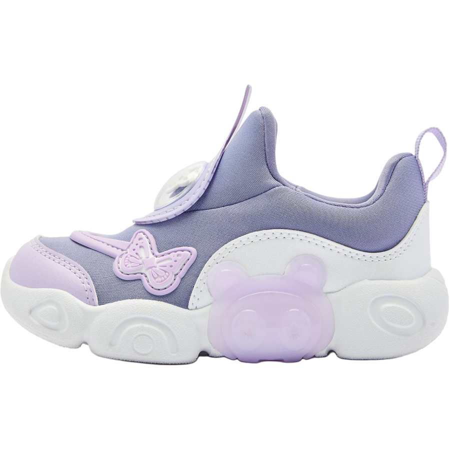 QIAODAN Slip Resistant Abrasion Resistant Low top Toddler Shoes Purple White Infant And Toddler
