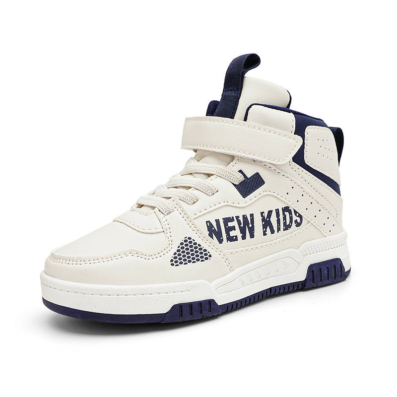 TONYBEAR High top Kids' Skateboarding Shoes Beige Blue Kids'
