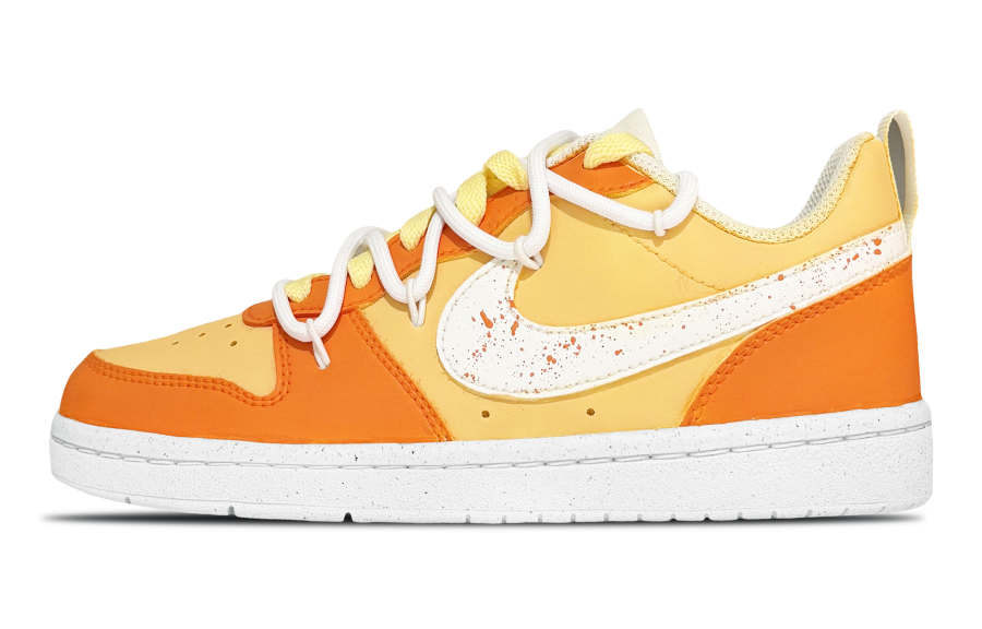Nike Nike Court Borough 2 Leather Abrasion Resistant Low top Kids' Skateboarding Shoes Orange