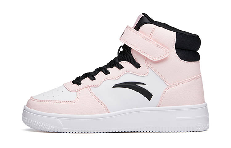 Antakids Slip Resistant Cushioning Abrasion Resistant High top Skateboard Shoes White Pink Unisex