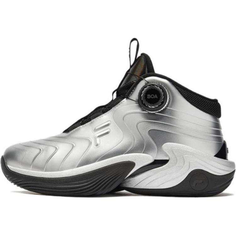 FILA KIDS BOA Slip Resistant Thermal Mid top Children's Basketball Shoes Gray Kids'