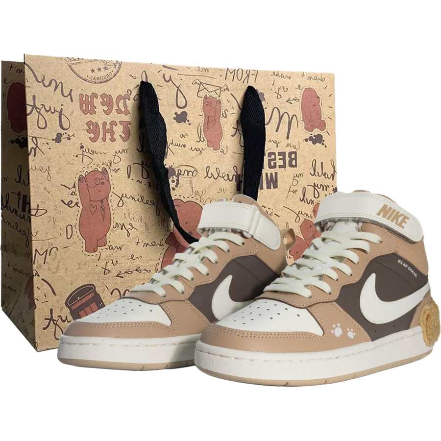 Nike Nike Love Of The Bears Slip Resistant Abrasion Resistant Mid top Kids' Skateboarding Shoes Camel