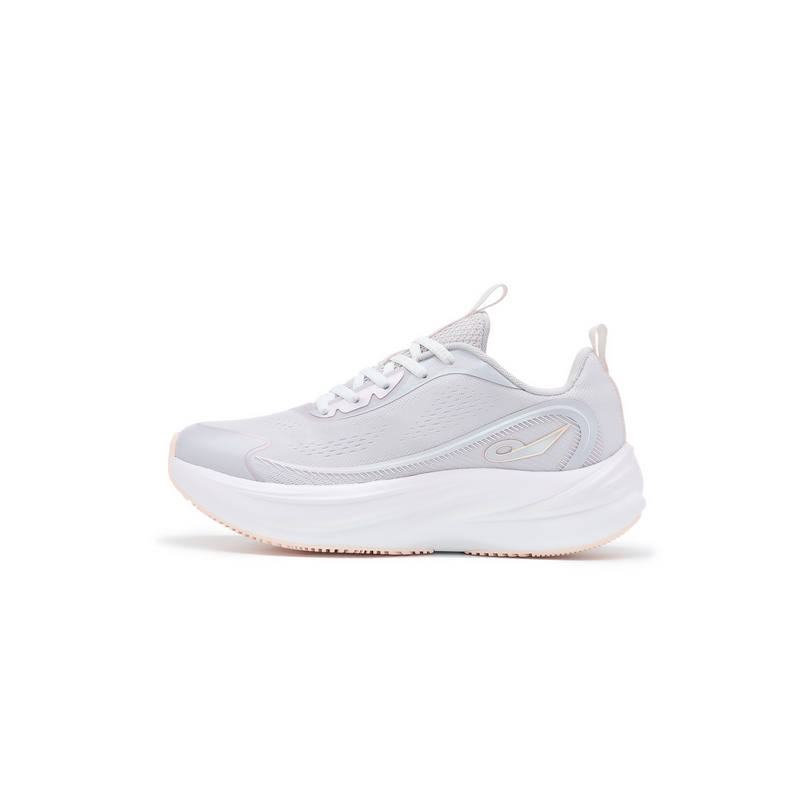QIAODAN Fabric Low top Running Shoes Soft Gray Purple/Pure White Pink Teenagers