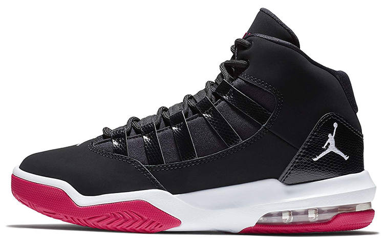 Jordan Jordan Max Aura 1 Synthetic Leather High top Basketball Shoes Black Red White Unisex