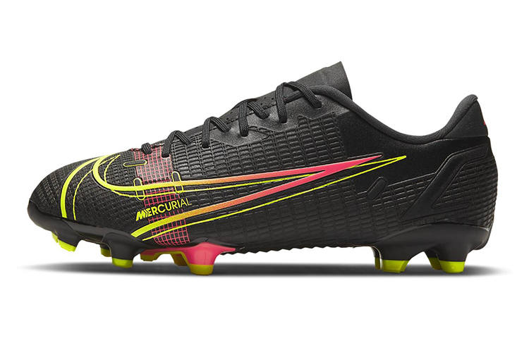 Nike Nike Mercurial Vapor 14 Slip Resistant Cushioning Abrasion Resistant Low top Kids' Soccer Shoes Black Yellow Pink Kids'