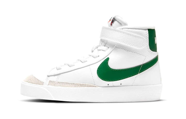 Nike Nike Blazer Mid top Kids' Skateboarding Shoes White Green Children Aged 3 7 Years Old