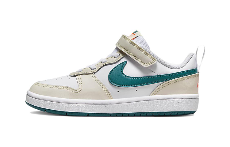Nike Nike Court Borough 2 Low Comfortable Low top Kids' Skateboarding Shoes White Green Children Aged 3 7 Years Old