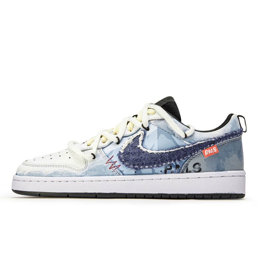 Nike Nike Court Borough Slip Resistant Abrasion Resistant Low top Kids' Skateboarding Shoes Blue White Teenagers