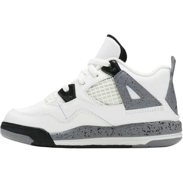 Jordan Jordan Air Jordan 4 Mid top Toddler Shoes White/Black/Concrete Gray Infant And Toddler