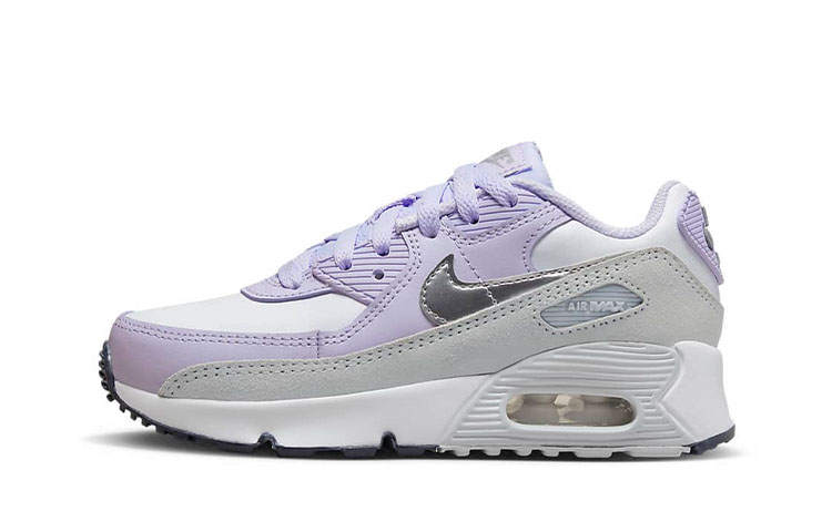 Nike Nike Air Max 90 Ltr Kids Lifestyle Shoes Gray Purple Children Aged 3 7 Years Old