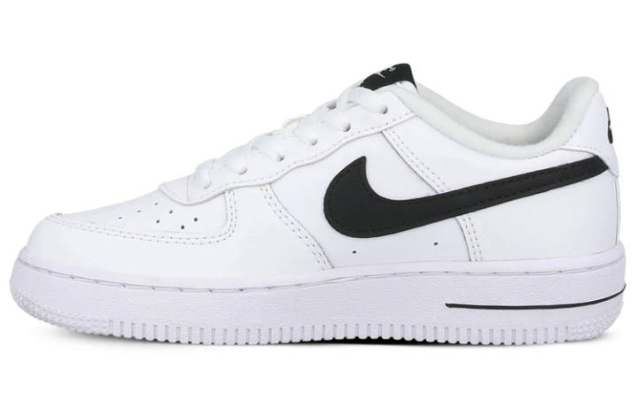Nike Nike Air Force 1 Non slip Lightweight Low top Skateboard Shoes White Black Children Aged 3 7 Years Old
