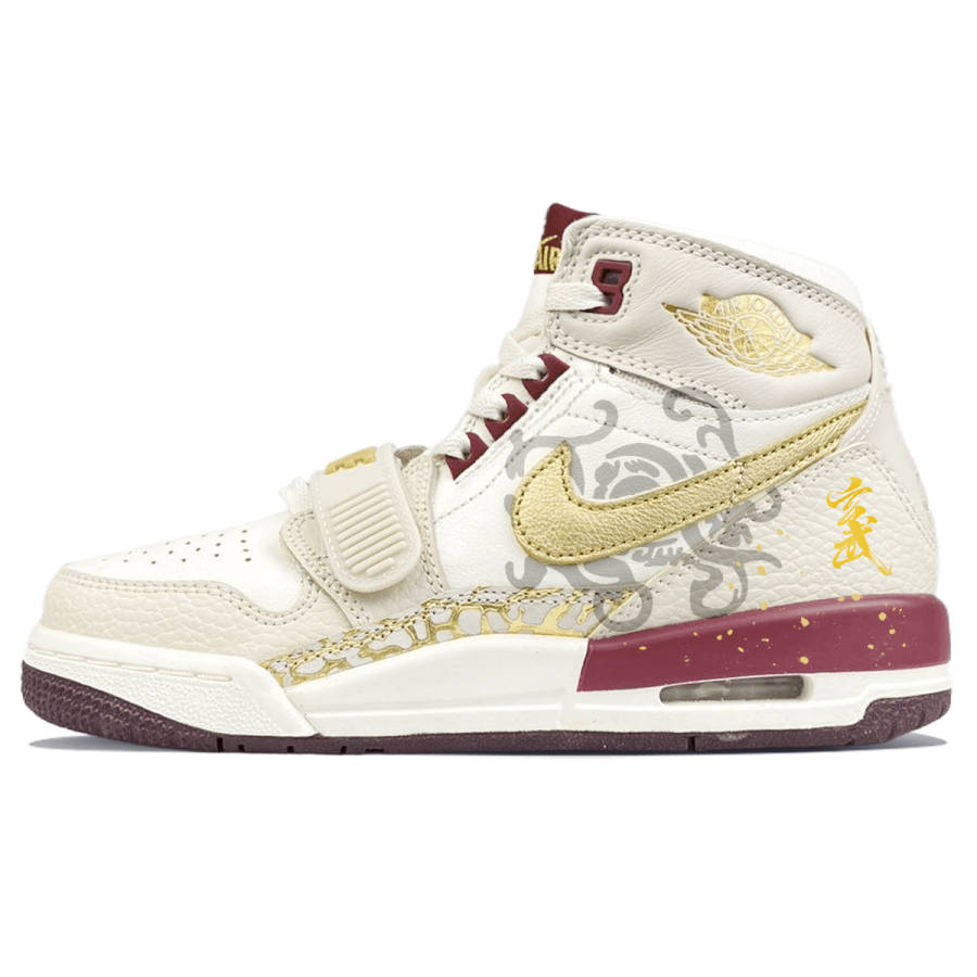 Jordan Jordan Legacy 312 Leather High top Children's Basketball Shoes Ecru Teenagers