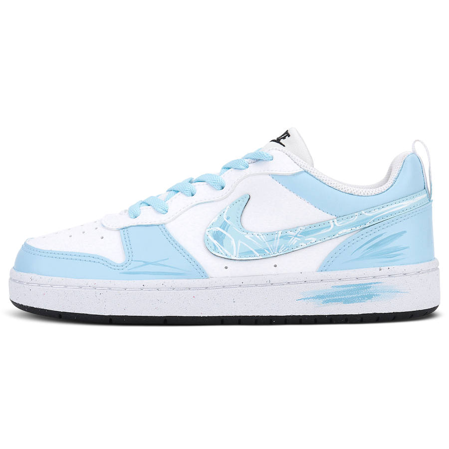 Nike Nike Court Borough Slip Resistant Cushioning Abrasion Resistant Low top Kids' Skateboarding Shoes White Blue